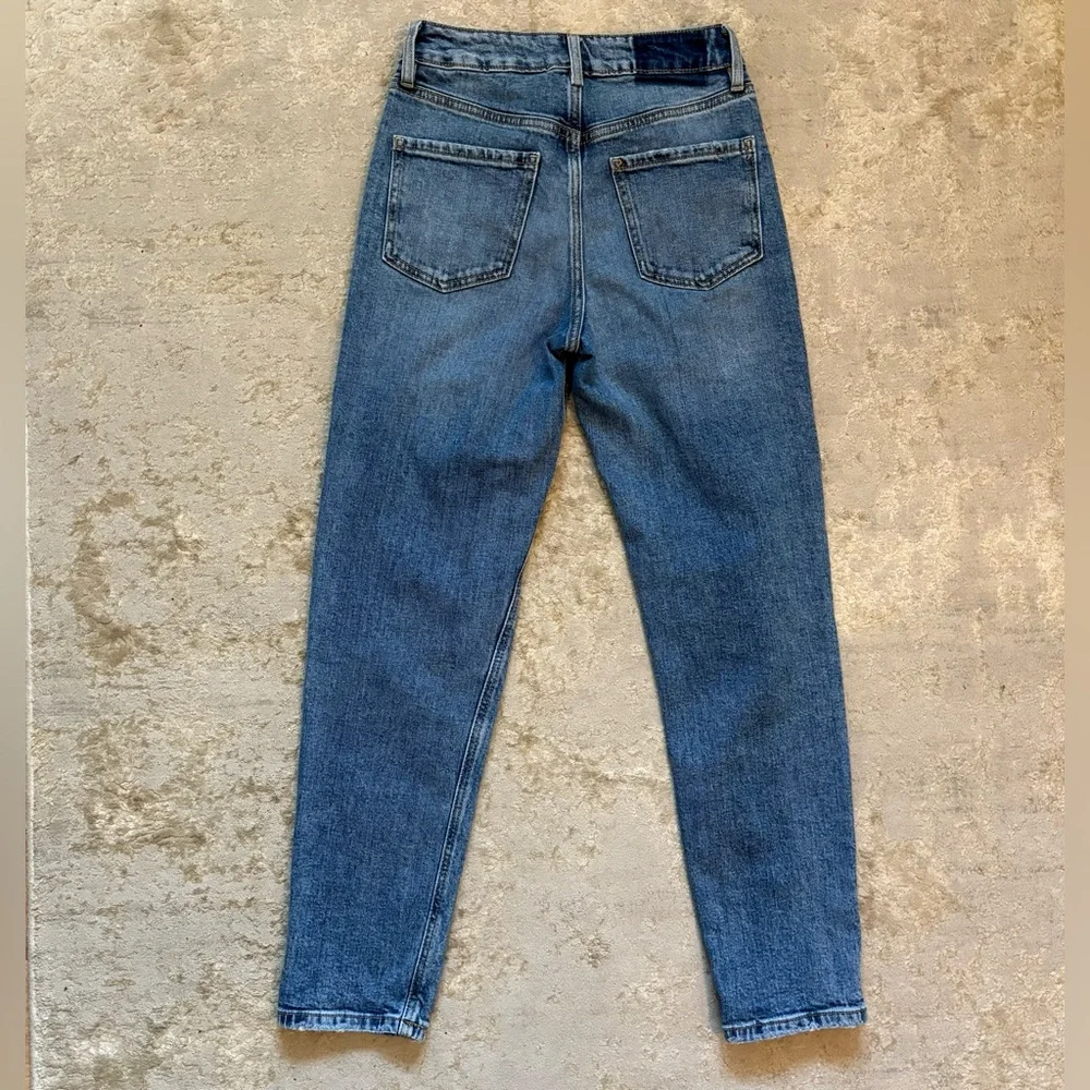 Dynamite Denim Claudia Blue Denim High Rise Waisted Distressed Mom Jeans Size 24 - Picture 8 of 11
